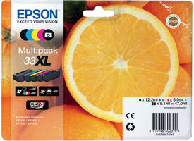 Inktcartridge Epson 33XL T3357 2x zwart + 3 kleuren