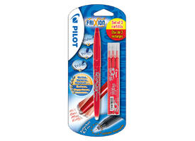 Rollerpen PILOT friXion medium rood blister à 1 stuk + 3 vullingen