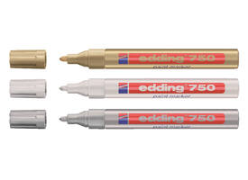Paintmarker edding 750 op oliebasis 2-4mm wit