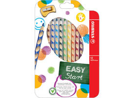 Kleurpotloden STABILO 331 Easycolor linkshandig puntenslijper ass 12st