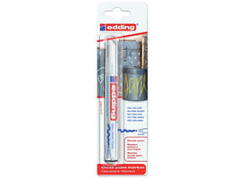 Paintmarker edding 750 op oliebasis 2-4mm wit blister à 1 stuk