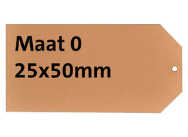 Label HF2 nr 0 200gr 25x50mm bruin 1000 stuks