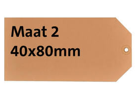Label karton nr 2  200gr 40x80mm chamois 1000 stuks