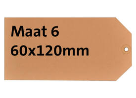 Label karton nr 6 200gr 60x120mm chamois 1000 stuks