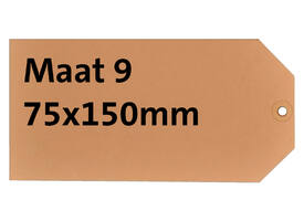 Label karton nr 9 200gr 75x150mm chamois 1000 stuks