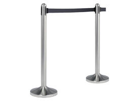 Afzetpaal Securit RVS met rolband 210cm zwart