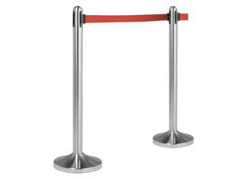 Afzetpaal Securit RVS met rolband 210cm rood