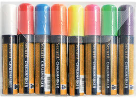 Krijtstift Securit SMA-720 blok ass 7-15mm blister à 8 stuks
