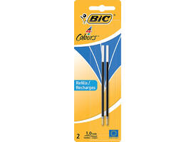 Balpenvulling Bic voor baliepen medium blauw blister à 2 stuks