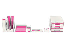 Brievenbak Leitz WOW wit/roze