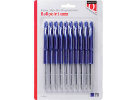 Balpen Quantore drukknop blauw 10 stuks