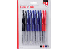 Balpen Quantore drukknop assorti 10 stuks