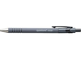 Balpen Quantore rubbergrip drukknop zwart medium