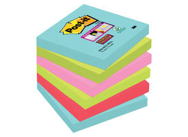 Memoblok Post-it 654 Super Sticky 76x76mm Cosmic 6 stuks