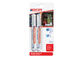 Krijtstift edding 4095 rond 2-3mm wit blister à 2 stuks