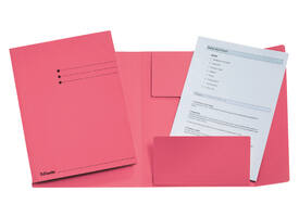 Dossiermap Esselte A4 3 kleppen manilla 275gr roze