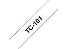Labeltape Brother P-touch TC-101 standaard 12mm zwart op transparant