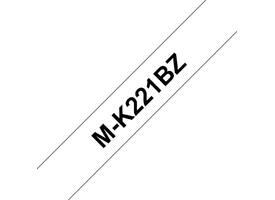 Labeltape Brother P-touch M-K221BZ ongelamineerd 9mm zwart op wit