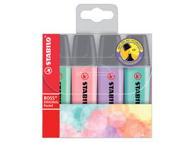Markeerstift STABILO BOSS Original 70/4 pastel assorti etui à 4 stuks