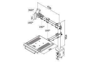 Laptoparm Neomounts D960 10-27" met klem zwart
