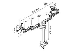Monitorarm Neomounts D935DG 2x10-27" doorvoer zilvergrijs