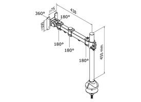 Monitorarm Neomounts D960G 10-30" doorvoer zwart