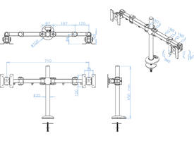 Monitorarm Neomounts D960DG doorvoerklem zwart