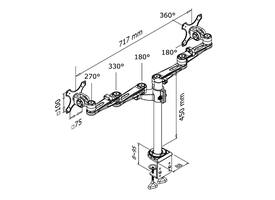 Monitorarm Neomounts D935D 2x10-27" met klem zilvergrijs