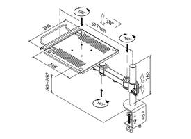 Laptoparm Neomounts D100 met klem zwart