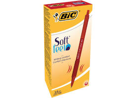 Balpen Bic soft feel grip clic medium rood