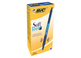 Balpen Bic soft feel grip clic medium blauw