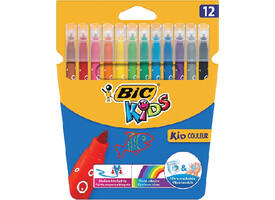 Kleurstiften BicKids kid couleur medium assorti etui à 12 stuks