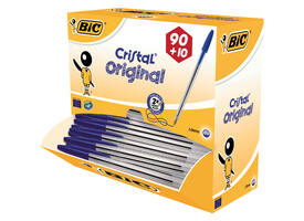 Balpen Bic Cristal medium blauw doos à  90+10 gratis