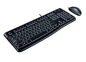 Toetsenbord- en muisset Logitech MK120 bedraad QWERTY zwart