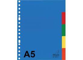 Tabbladen Kangaro A5 17-gaats A505M 5-delig assorti PP