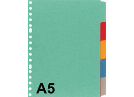 Tabbladen Kangaro A5 17-gaats P505M 5-delig assorti karton