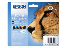 Inktcartridge Epson T0715 zwart + 3 kleuren