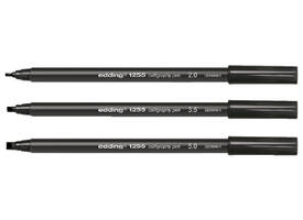 Kalligrafiepen edding 1255 zwart lijn 2.0 - 3.5 - 5.0mm blister à 3st