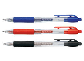 Gelschrijver Quantore gripdrukknop 0.7mm zwart