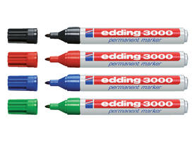 Viltstift edding 3000 rond 1.5-3mm assorti blister à 4 stuks
