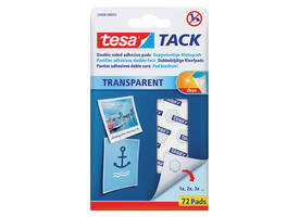 Kleefpads tesa® TACK dubbelzijdig transparant 72 stuks