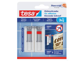 Klevende schroef tesa® tegels & metaal 3kg verstelbaar wit 2 stuks
