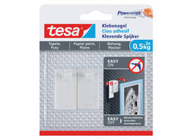 Klevende spijker tesa® behang en pleisterwerk 0,5kg wit 2 stuks