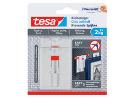 Klevende spijker tesa® behang en pleisterwerk 2kg verstelbaar wit 2 stuks