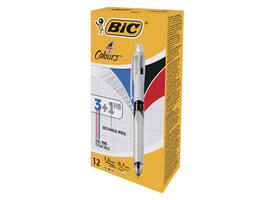 Balpen Bic 3kleuren met vulpotlood HB 0.7mm medium wit