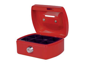 Geldkist Pavo met muntgleuf 125x95x60mm rood