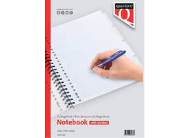 Collegeblok Quantore A4 lijn 23-gaats 4 tabs 200 pagina's 70gr