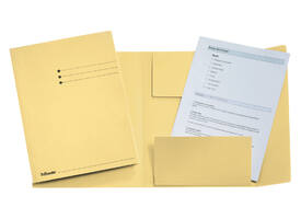 Dossiermap Esselte folio 3 kleppen manilla 275gr geel