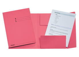 Dossiermap Esselte folio 3 kleppen manilla 275gr roze