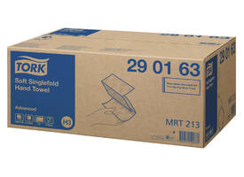 Handdoek Tork H3 Advanced singlefold 2-laags 248x230mm 15x250 vel wit 290163